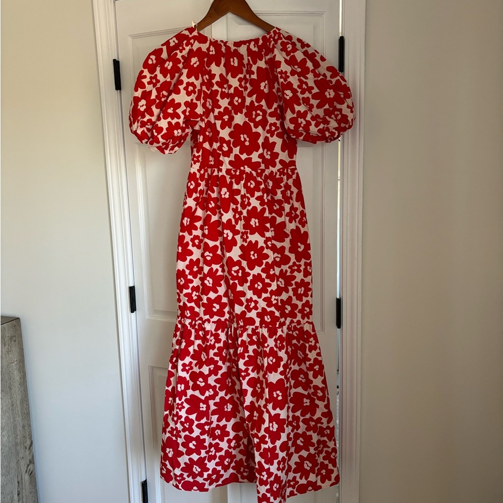 ZARA boho Floral Red Maxi Dress - Picture 6 of 11